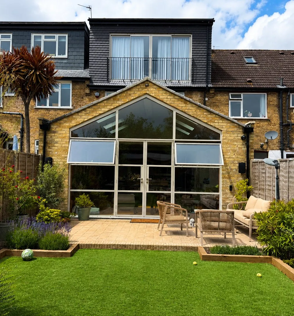 Completed glazed rear extension at a Kensal Rise home