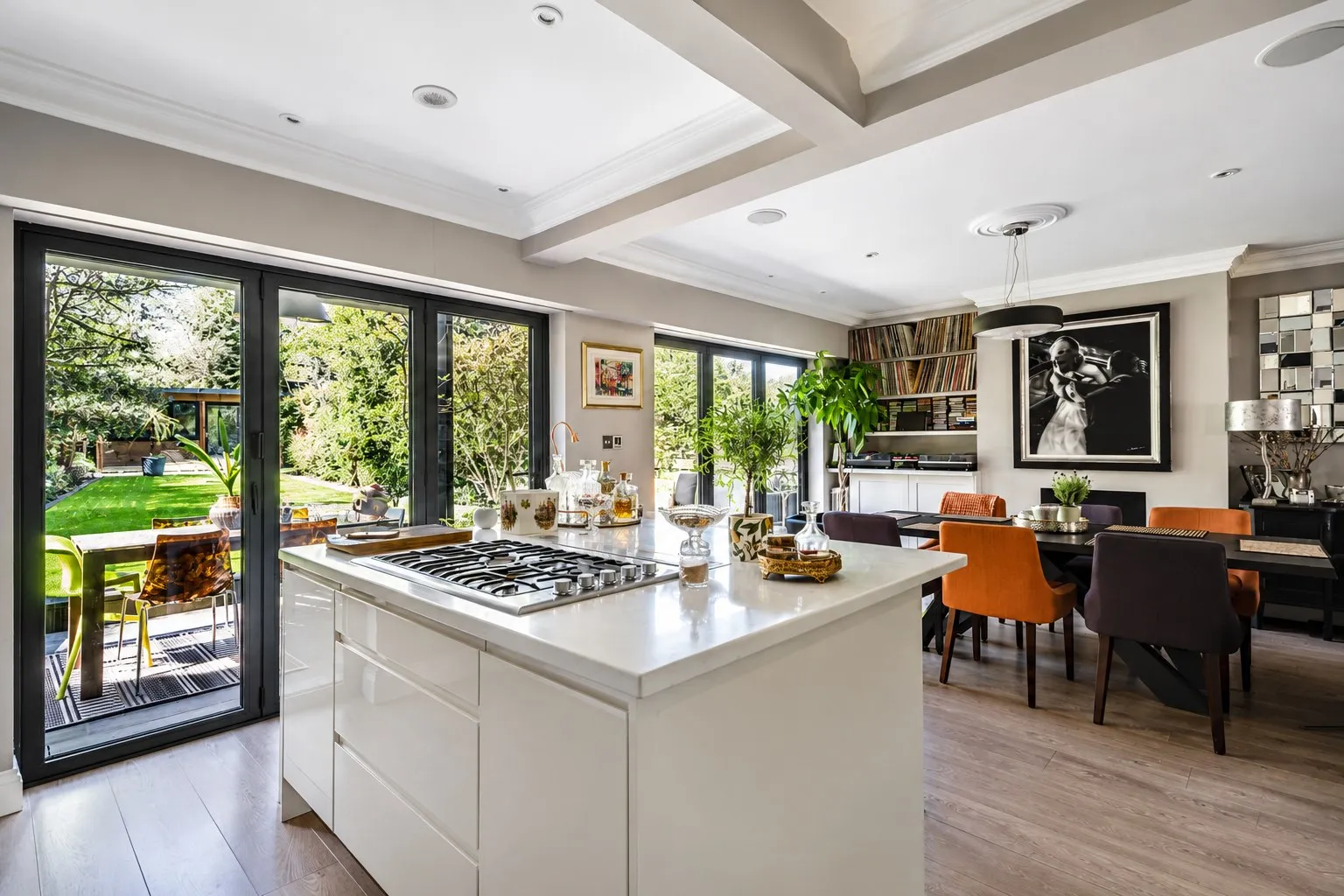 Finished kitchen opening onto the garden